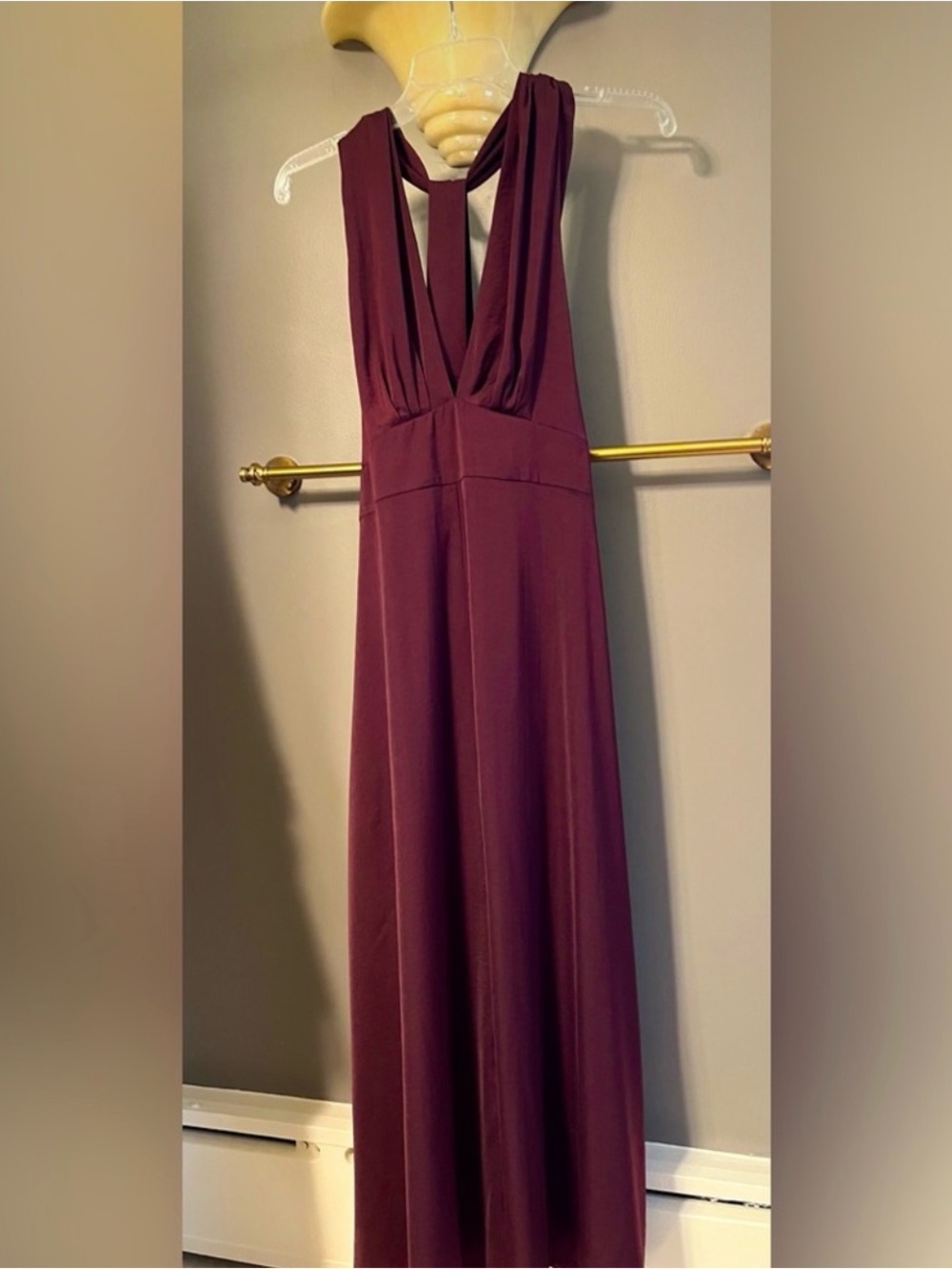 Banana Republic Sleeveless V-Neck Maxi Dress in Wine